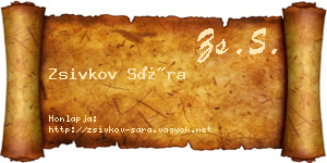 Zsivkov Sára névjegykártya